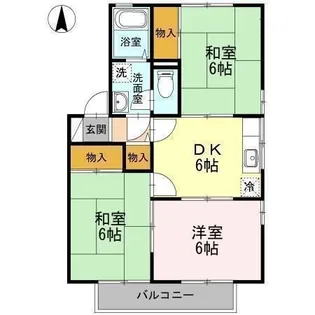 ハイカムール鴨川【101B号室】の間取り