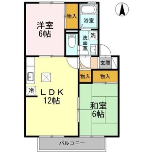ハイカムール鴨川【102B号室】の間取り