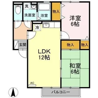 コーポ サウスウインド【202号室】の間取り