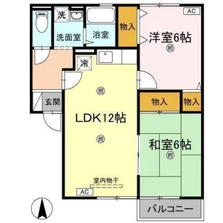 セジュール西余戸 A棟【A102号室】の間取り