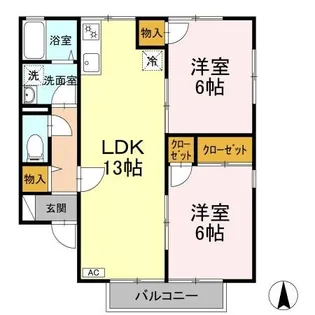 セジュール永木 A棟【202号室】の間取り