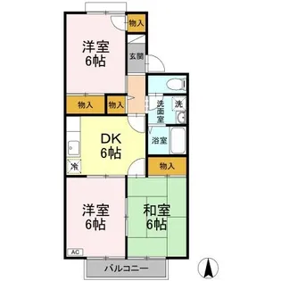 メゾン ベルラルジュ オンシジューム館【202号室】の間取り