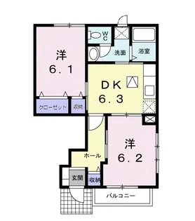 オーブリーM2【103号室】の間取り