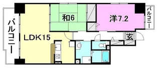 ラポール来住町【701号室】の間取り