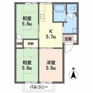 フレグランス雄新【202号室】の間取り