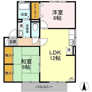 サンライズハイツA棟【201号室】の間取り
