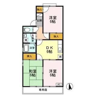 セジュール久万ノ台B棟【103号室】の間取り