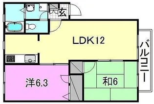 ディアス西石井【103号室】の間取り