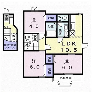 グランディール愛光 B棟【201号室】の間取り