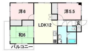 ハープ スクウェアー【201号室】の間取り