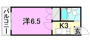 味酒ビル【303号室】の間取り