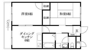 浜田ハイツ【203号室】の間取り