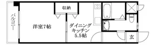 ベルエアー樽味【206号室】の間取り