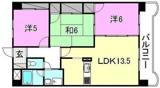 ノーブル道後【205号室】の間取り