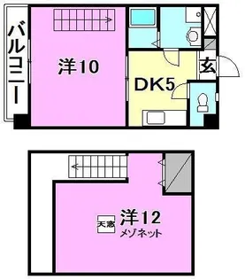キャッスル千舟【802号室】の間取り