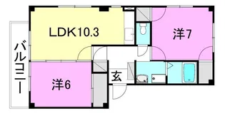 フォブール中央公園2【302号室】の間取り