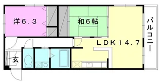 サンヴァリエ岩崎【201号室】の間取り