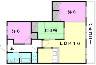 サンヴァリエ岩崎【203号室】の間取り