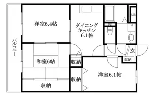 スクウェアガーデン東野【103号室】の間取り