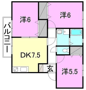 フェイスフル五番館 C棟【101号室】の間取り