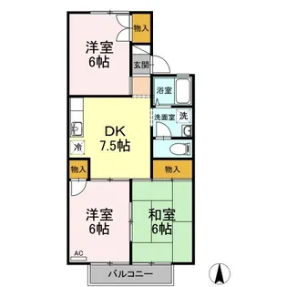 セジュール平田【202号室】の間取り