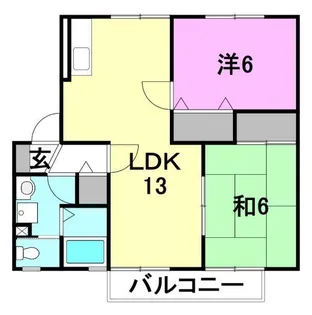 2LDKの間取り画像