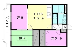 ユーミーつばき【303号室】の間取り