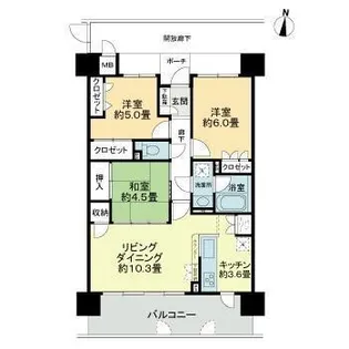 アルファステイツ宮西【302号室】の間取り