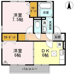 リビングタウン古川西A棟【102号室】の間取り