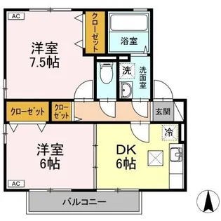 リビングタウン古川西D棟【102号室】の間取り