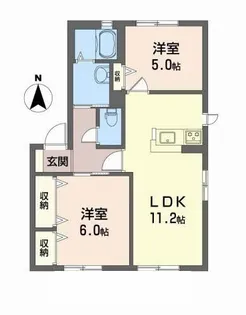 リヴェール西山C棟【101号室】の間取り