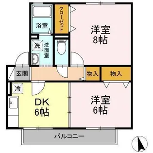 ハイムカサペルテB棟【202号室】の間取り