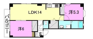フォブール北斎院【202号室】の間取り