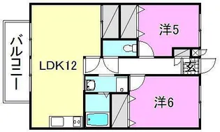 フォブール中央公園1【203号室】の間取り