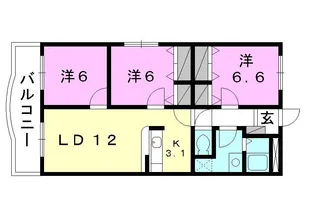 ブライム北斎院【301号室】の間取り