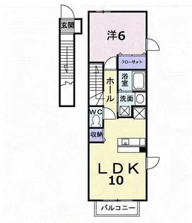 プラシードカーサ2【201号室】の間取り