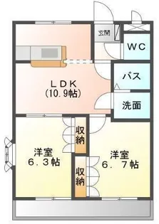 パークサイドY【205号室】の間取り