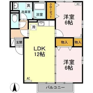 シャトーヴェールA棟【202号室】の間取り