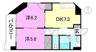 ラフール土居田【203号室】の間取り