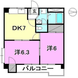 サザンコート3【403号室】の間取り