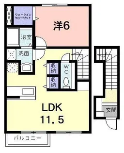 サンリット A・B棟【B202号室】の間取り