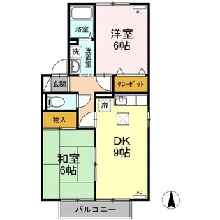 ヴィルヌーブ A棟【101号室】の間取り