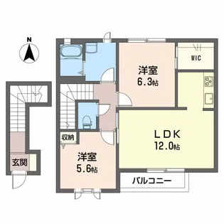 ブランシェN【202号室】の間取り