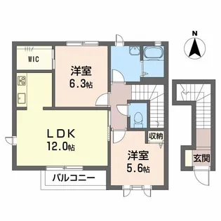 ブランシェN【203号室】の間取り