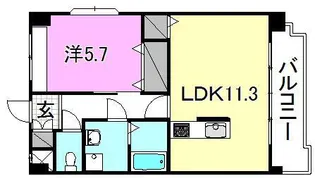 フォンテーヌ 朝生田【401号室】の間取り