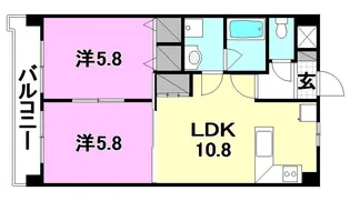 2LDKの間取り画像