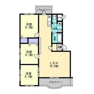 ボヌールレジデンスB棟【302号室】の間取り