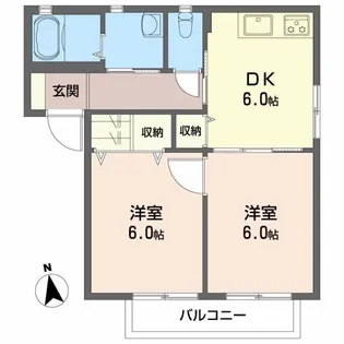 アルバトロス空港通 A棟【202号室】の間取り