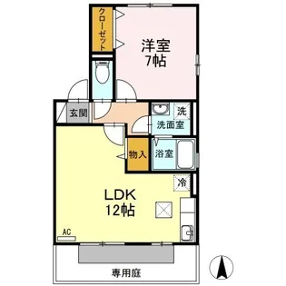 ソレーユ高岡 C棟【101号室】の間取り