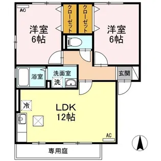 セジュール郷【101号室】の間取り